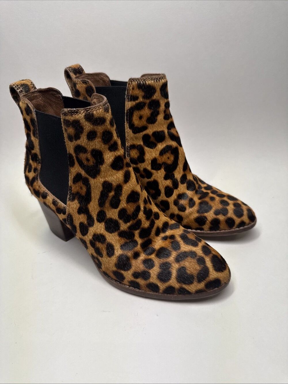 Madewell Women’s Reagan Leopard Booties Brown Calf Hair Booties Sz 7.5